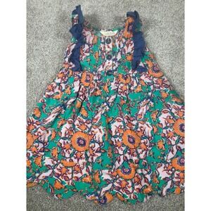 Matilda Jane Girls Boutique Floral Dress Tunic Scalloped Edge Ruffle Sleeves 4